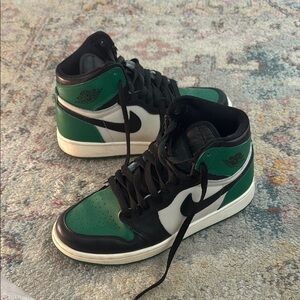 Green and Black High-Top Sneakers